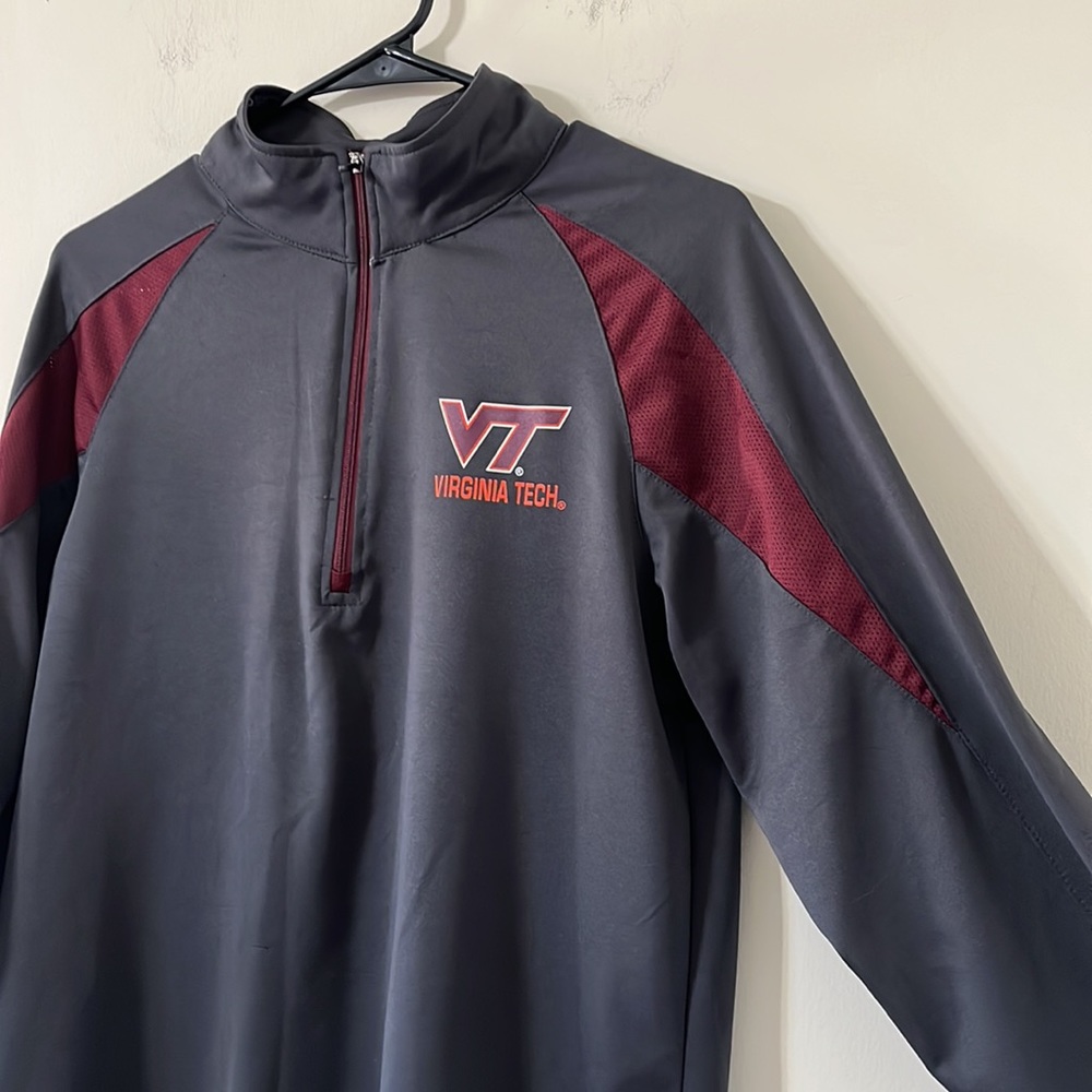 Colosseum Athletics Virginia Tech Grey Maroon Quarter Zip Size Medium - Picture 4 of 11